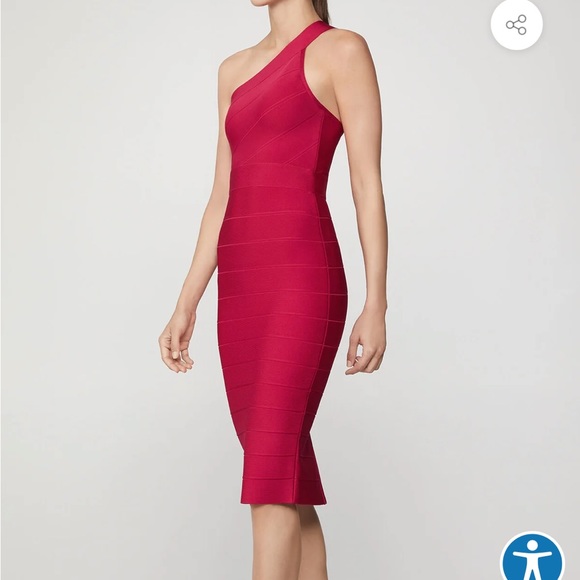 Hervé Léger Icon Dark Crimson Midi Sheath dress - Picture 4 of 5
